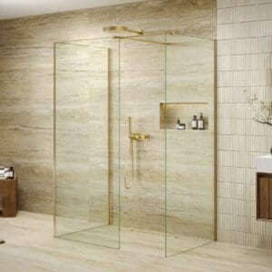 Flat Wall Three Sided Wet Room Design Without Reflector Panels